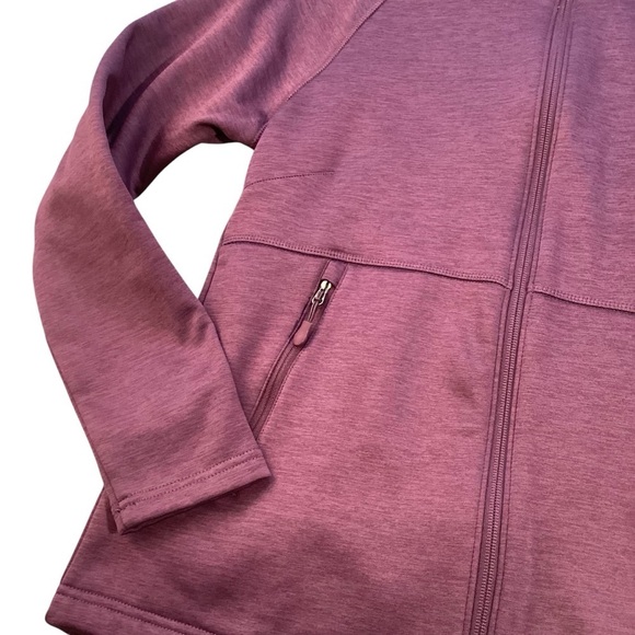 Kirkland Signature Full Zip Fleece Lined Jacket Sweater, Eggplant Color SMALL - Picture 6 of 10